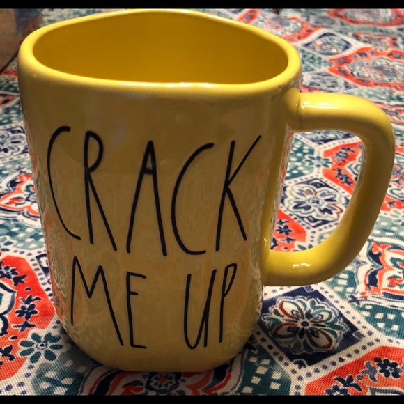 New Rae Dunn Yellow Crack Me Up Mug - Picture 2 of 5